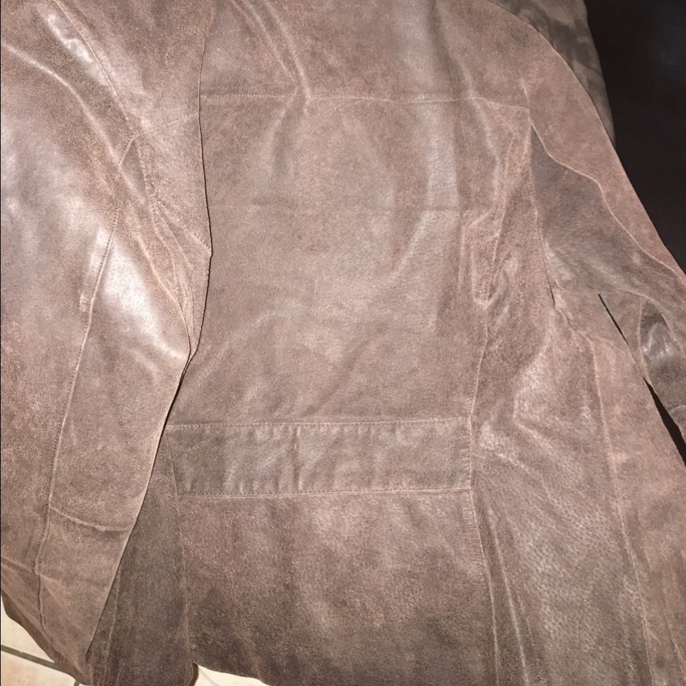women leather jacket brown